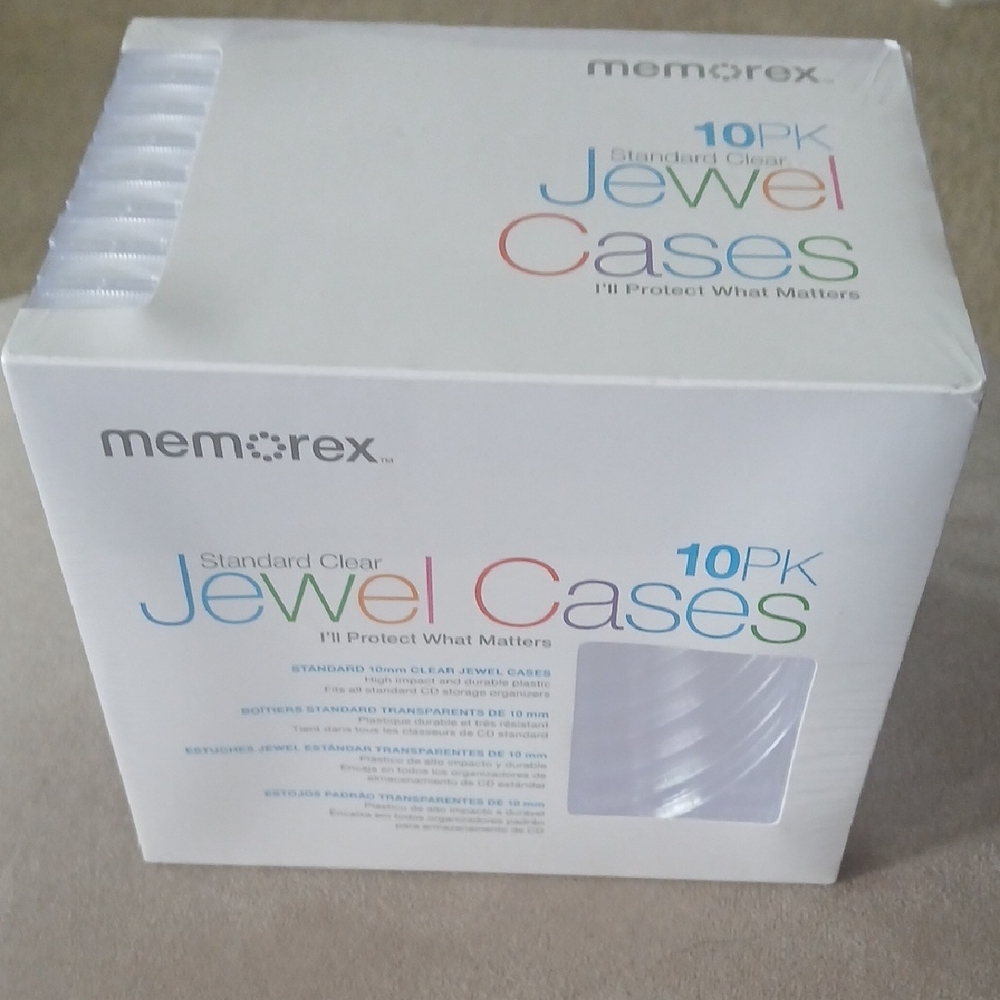 Memorex 10PK Standard Clear Jewel Cases - White Packaging